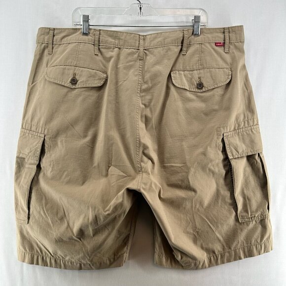 Levi's Shorts Mens Sz 42 Two Horse Brand Ripstop Cargo Outdoors Casual Tan Brown - Picture 2 of 8